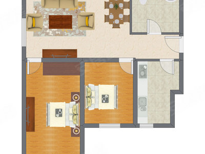 2室2厅 93.93平米户型图