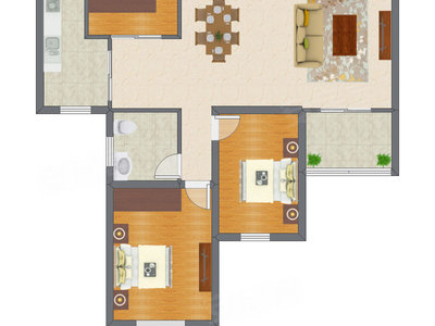 2室2厅 111.08平米户型图