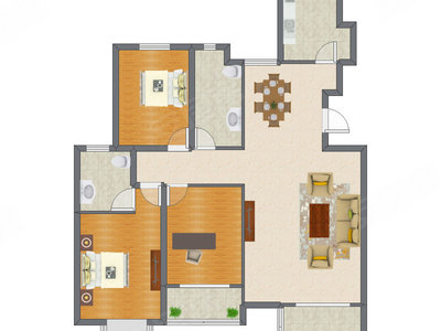 3室2厅 140.49平米