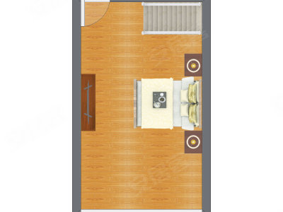 1室1厅 42.57平米