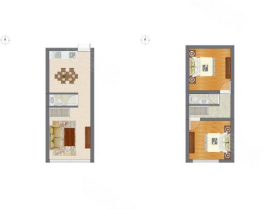 2室2厅 40.70平米