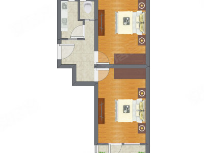 2室0厅 59.52平米户型图
