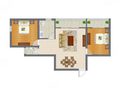2室2厅 94.50平米户型图