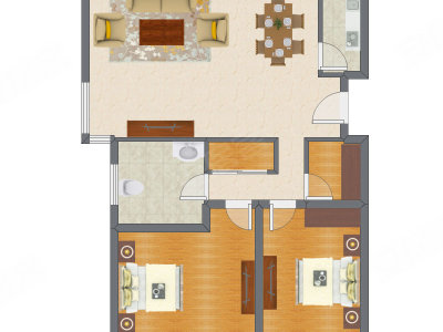 2室2厅 127.41平米