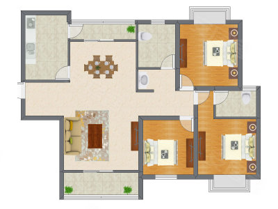 3室2厅 150.50平米