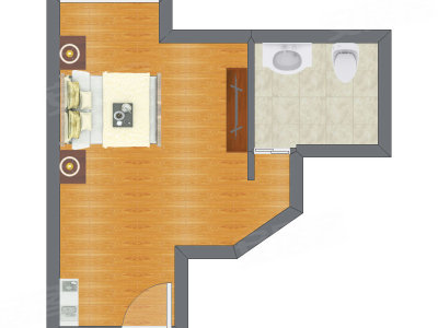 1室0厅 46.14平米户型图