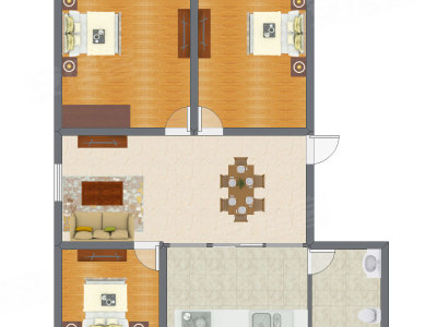 2室2厅 98.25平米户型图