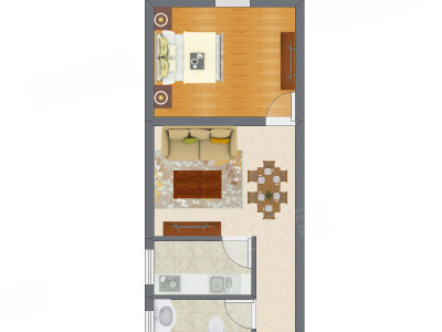 1室1厅 35.00平米户型图