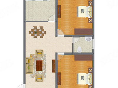 2室2厅 140.69平米