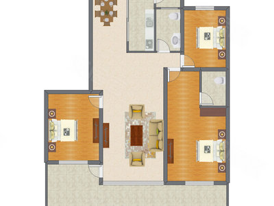 3室2厅 127.36平米