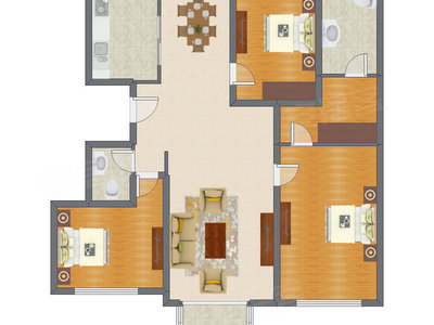 3室2厅 169.43平米