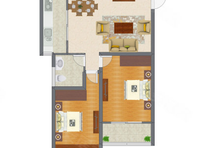 2室2厅 91.92平米户型图