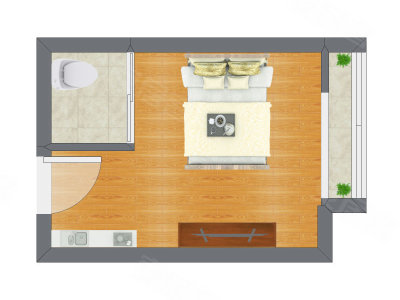 1室0厅 24.00平米户型图