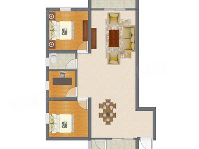 3室2厅 92.00平米