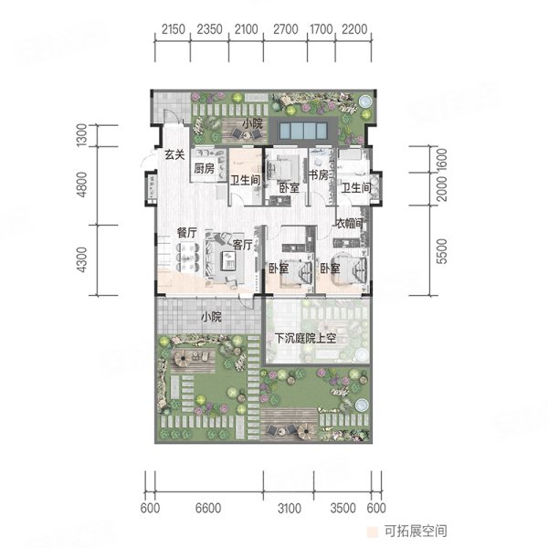 汇置尚岛(新房)3室2厅2卫150㎡南北345万