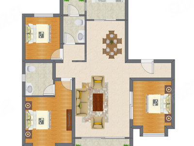 3室2厅 141.18平米