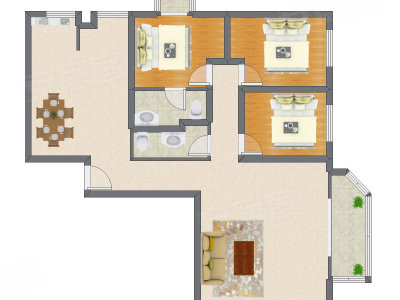 3室2厅 146.69平米
