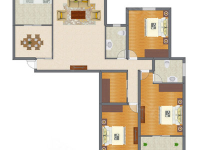 3室2厅 148.50平米