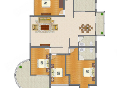 4室2厅 168.64平米