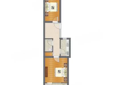 2室1厅 36.60平米