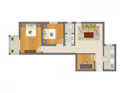 3室1厅 99.21平米
