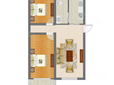 2室1厅 97.00平米户型图