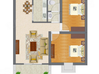 2室2厅 41.20平米户型图