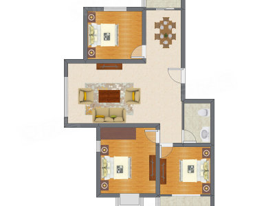 3室2厅 115.65平米