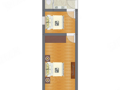 2室0厅 25.50平米户型图