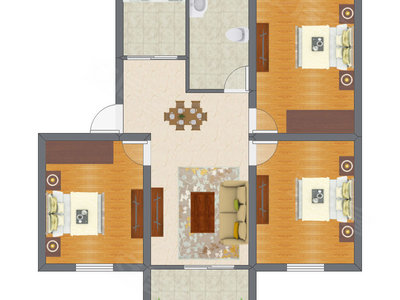 3室2厅 90.39平米
