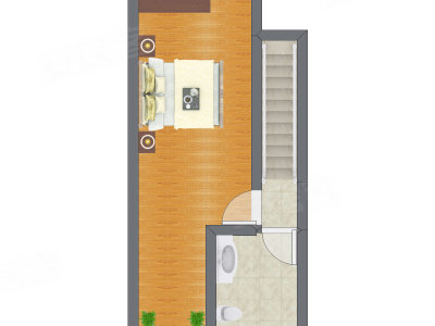 1室1厅 25.58平米