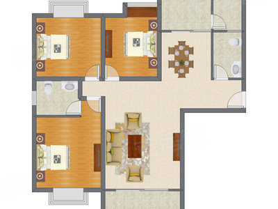 3室2厅 144.43平米