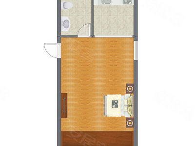 1室0厅 65.81平米户型图