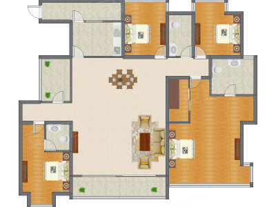 4室2厅 240.00平米户型图