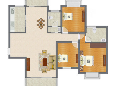 3室2厅 105.13平米