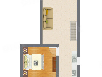 2室2厅 26.26平米