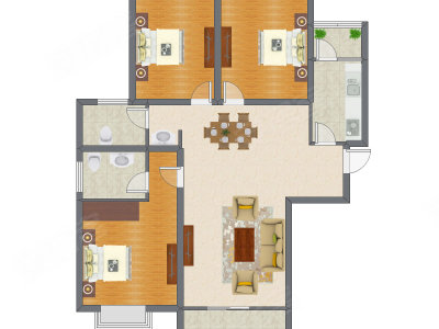 3室2厅 135.46平米