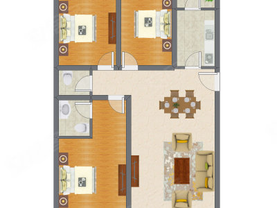 3室2厅 127.68平米