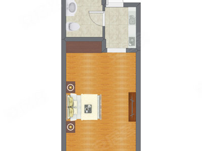 1室0厅 48.43平米户型图