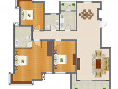3室2厅 160.92平米