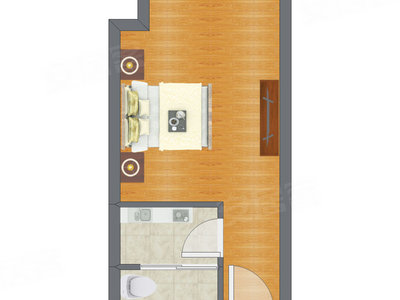 1室0厅 39.37平米户型图