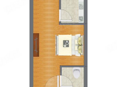 1室0厅 32.67平米户型图