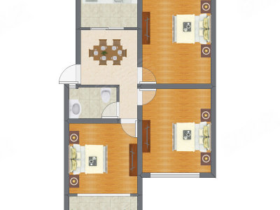 3室1厅 83.22平米