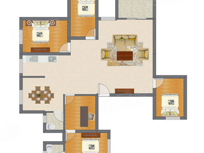 5室2厅 150.00平米户型图