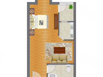1室0厅 39.70平米户型图
