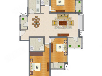 3室2厅 105.78平米