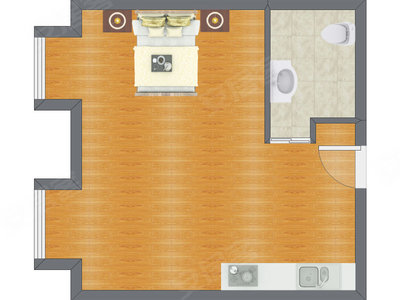 1室0厅 67.83平米户型图