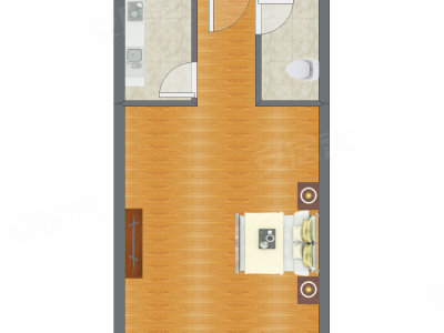 1室0厅 50.02平米户型图