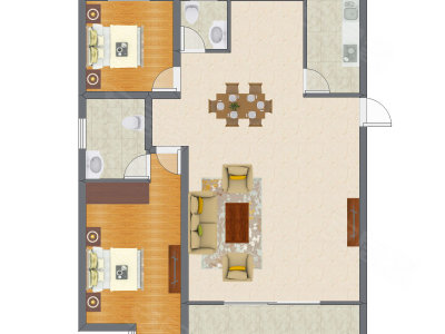 2室2厅 98.40平米