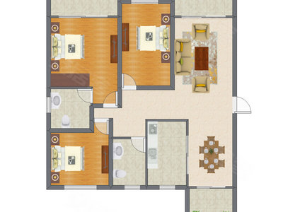3室2厅 105.54平米